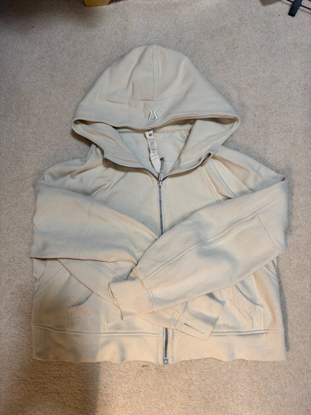 lululemon Scuba Full Zip Hoodie Cream M/L
